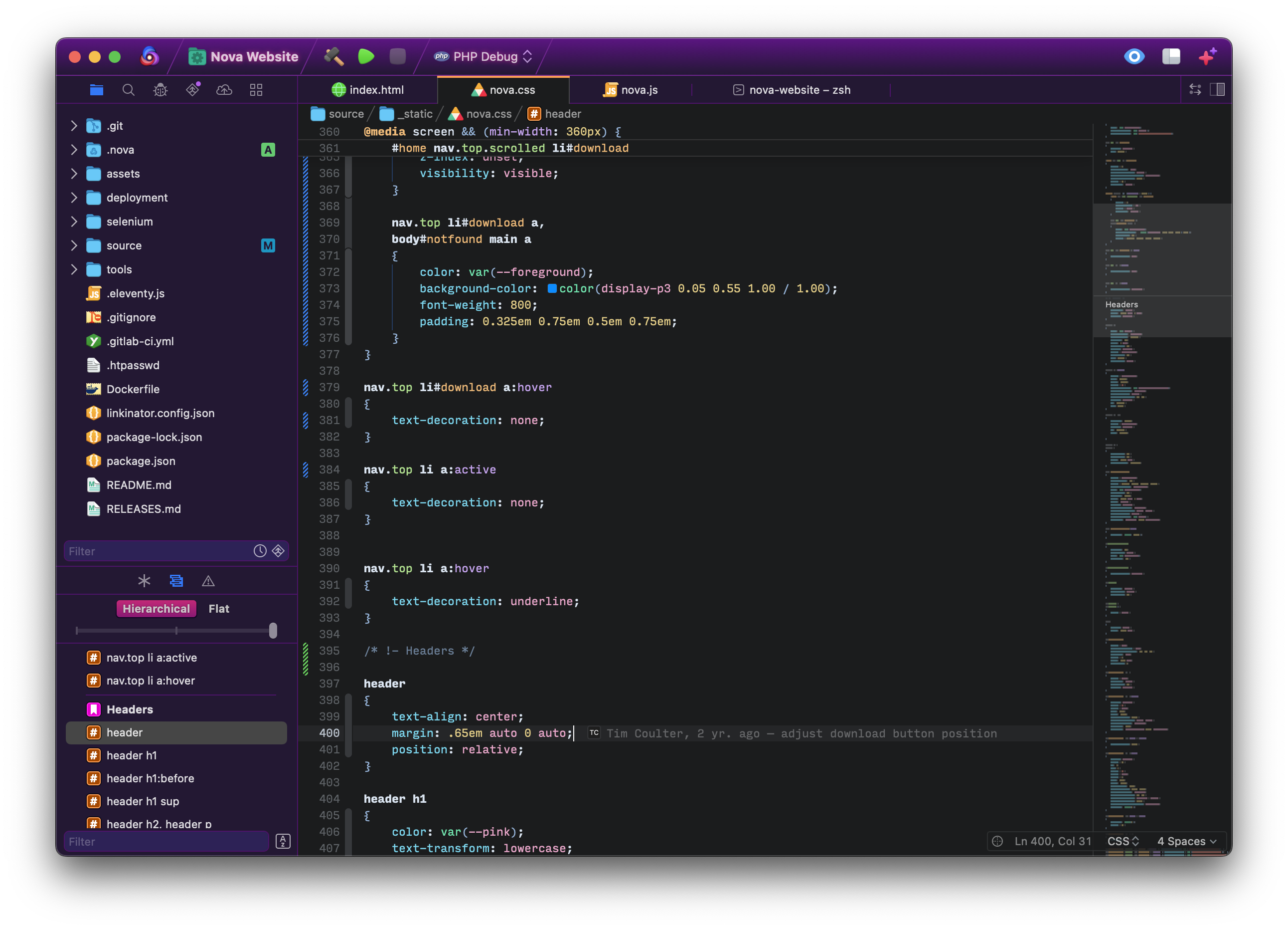 nova code editor